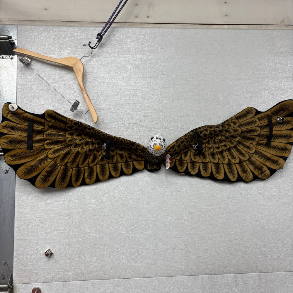 Adventure Planet Eagle Wings Costume Plush Bird Head Brown Black 36" Wingspan - Picture 5 of 9